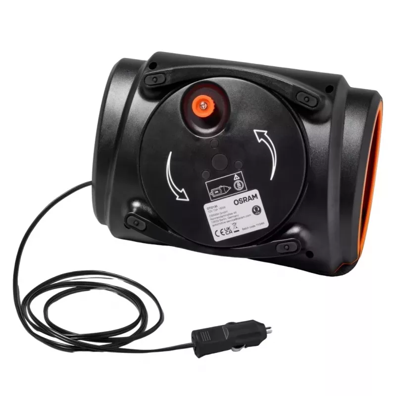 Sprężarka powietrza Osram TyreInflate 2130 — kompaktowy przenośny inflator zasilany baterią 12 V