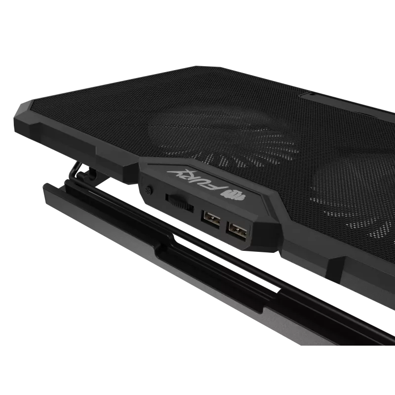 Podkładka chłodząca do laptopa FURY GUNBAI G3 14.1–17.3 cala z 2 wentylatorami, podświetleniem RGB, 2× USB