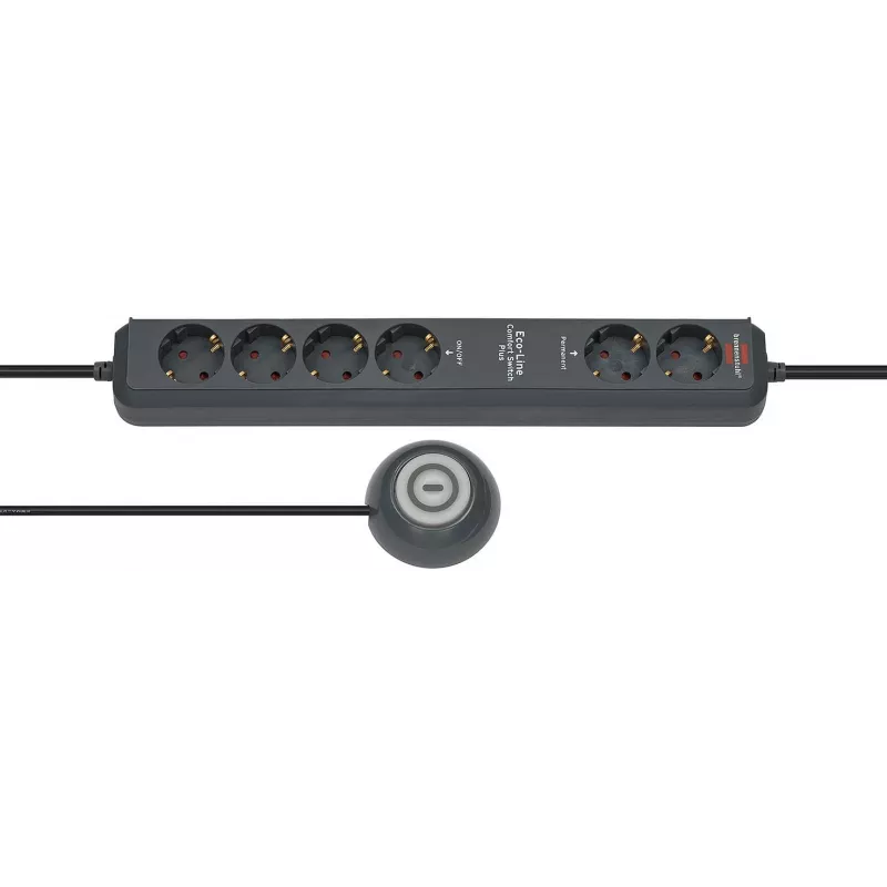 Przedłużacz Brennenstuhl Eco-Line Comfort Switch 2m 6 gniazd AC