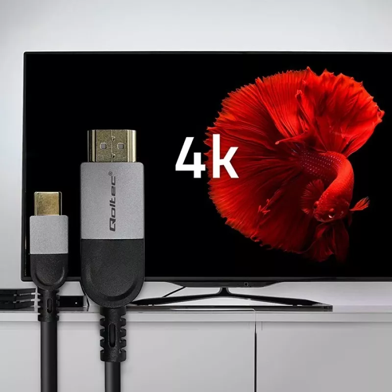 Kabel USB-C na HDMI QOLTEC 50438 — 2 m, 4K 60 Hz