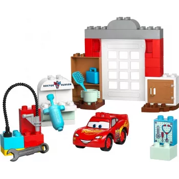 Zabawka konstrukcyjna LEGO DUPLO 10456 Disney McQueen's Visit to Doc's Workshop — 35 elementów, dla wieku 2+, duże klocki