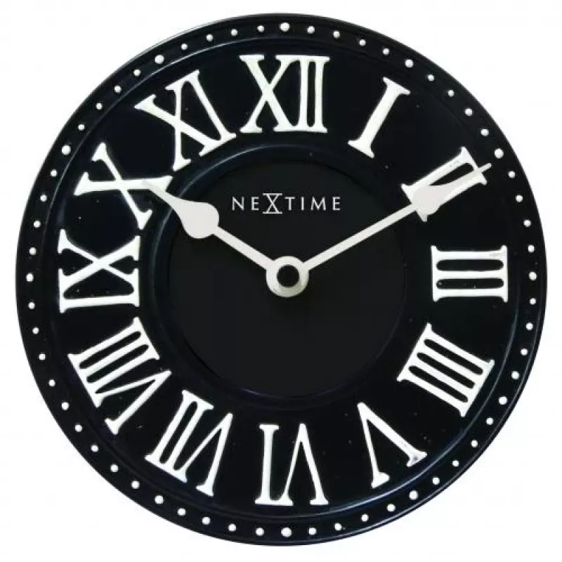 NeXtime klok 5187zw London Table, Ø16 cm, na ścianę, czarny/biały