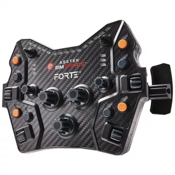 Button Box Asetek SimSports Forte GT — kompaktowy panel sterowania wyścigowego z konfigurowalnymi przyciskami i enkoderami obrotowymi