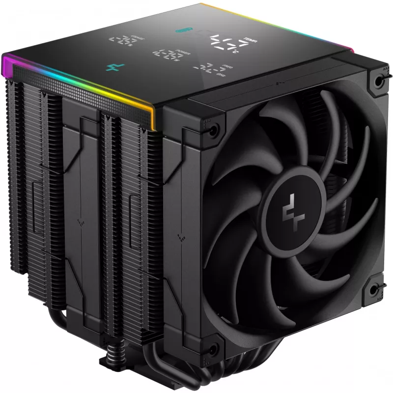 Chłodzenie powietrzne DeepCool AK620 Digital PRO — wentylator 120 mm, 1750 RPM, 25 dB, 12 V, kompatybilne z LGA1700/AM5, czarny