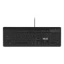 Przewodowa pełnowymiarowa klawiatura ASUS KU100, czarna, układ estoński, USB Type-A, kabel 2 m