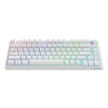 SAVIO PHENIX WHITE Bezprzewodowa Klawiatura Mechaniczna, Gateron Red Pro, ABS