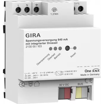 Gira zasilacz KNX 640 mA moduł dławika model 213000