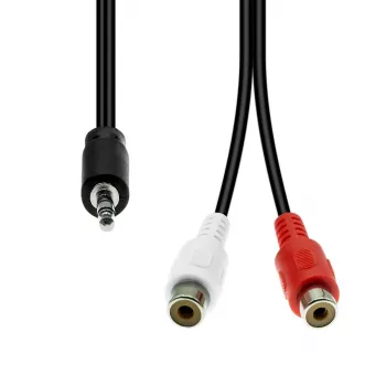 Kabel audio ProXtend 3-pin XLR (męski) do 2× RCA (żeński) M32XRCAF-002, niesymetryczny stereo, 0,2 m