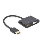 Adapter HDMI do VGA GEMBIRD A-HDMIM-HDMIFVGAF-01, wtyk HDMI, wyjście VGA, 0,15 m, czarny