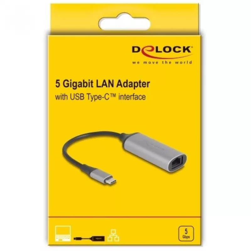 DeLOCK 81570 kabel Gender Changer USB Type-C RJ-45 0.15m Antracyt