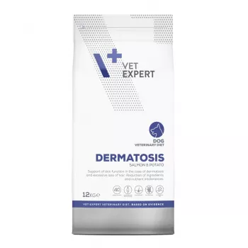 VET EXPERT Veterinary Diet Dermatosis Dog Salmon & Potato - sucha karma dla psa - 12 kg