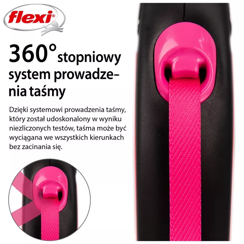 Flexi New Neon S 5 m automatyczna smycz dla psa