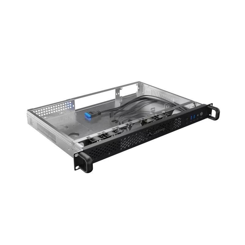 Obudowa rack Lanberg SC01-3001-10B 1U czarna 4 wentylatory