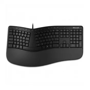 Ergonomiczna klawiatura, układ BE, Azerty, czarna, układ BE