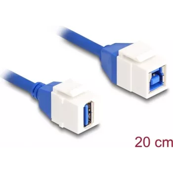 DeLOCK Moduł Keystone Kabel USB 5 Gb/s Typ-A żeński do Typ-B żeński 20 cm niebieski