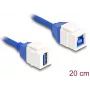 DeLOCK Moduł Keystone Kabel USB 5 Gb/s Typ-A żeński do Typ-B żeński 20 cm niebieski