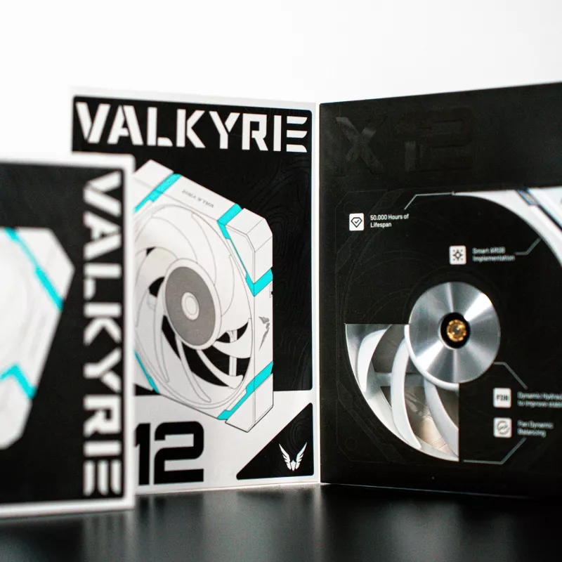 Wentylator obudowy VALKYRIE X12R ARGB 120 mm z odwróconymi łopatkami, biały