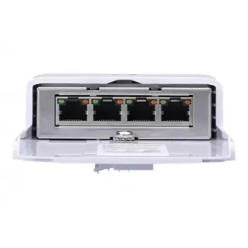 Switch UBIQUITI NanoSwitch Gigabit Ethernet PoE, 4x Gigabit RJ-45, 4x porty PoE, budżet 36W, 24V DC