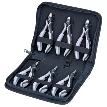 Precision Electronics Pliers Set ESD, 6-elementowy (czarny/szary, Wersja ESD, elektrycznie rozpraszająca)