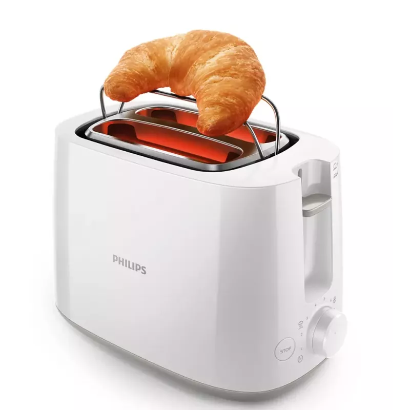 Toster Philips Daily Collection HD2581/00 — 2 kromki, 830 W, 8 poziomów opiekania, biały