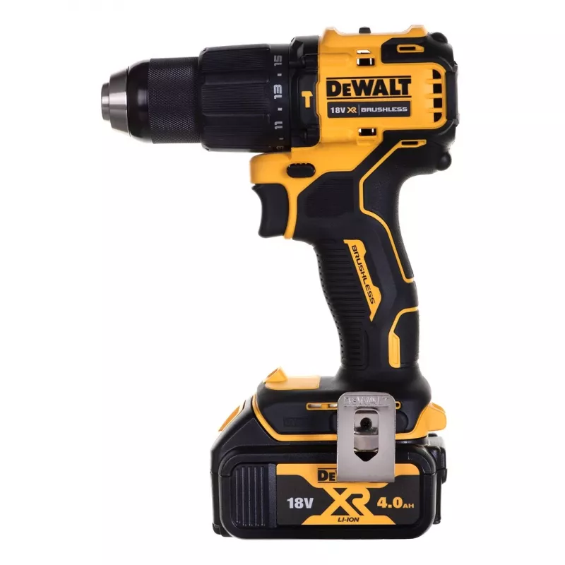 Zestaw narzędzi akumulatorowych DeWalt DCK2062M2T — wiertarko-wkrętarka DCD709 + zakrętarka udarowa DCF809 1/4 cala 18V, 2×akumulatory 4,0 Ah, walizka TSTAK II