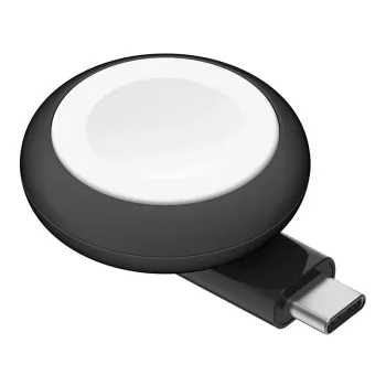 Bezprzewodowa ładowarka USB do smartwatcha Belkin BoostCharge — 5 W, wewnątrz/na zewnątrz, czarny/biały
