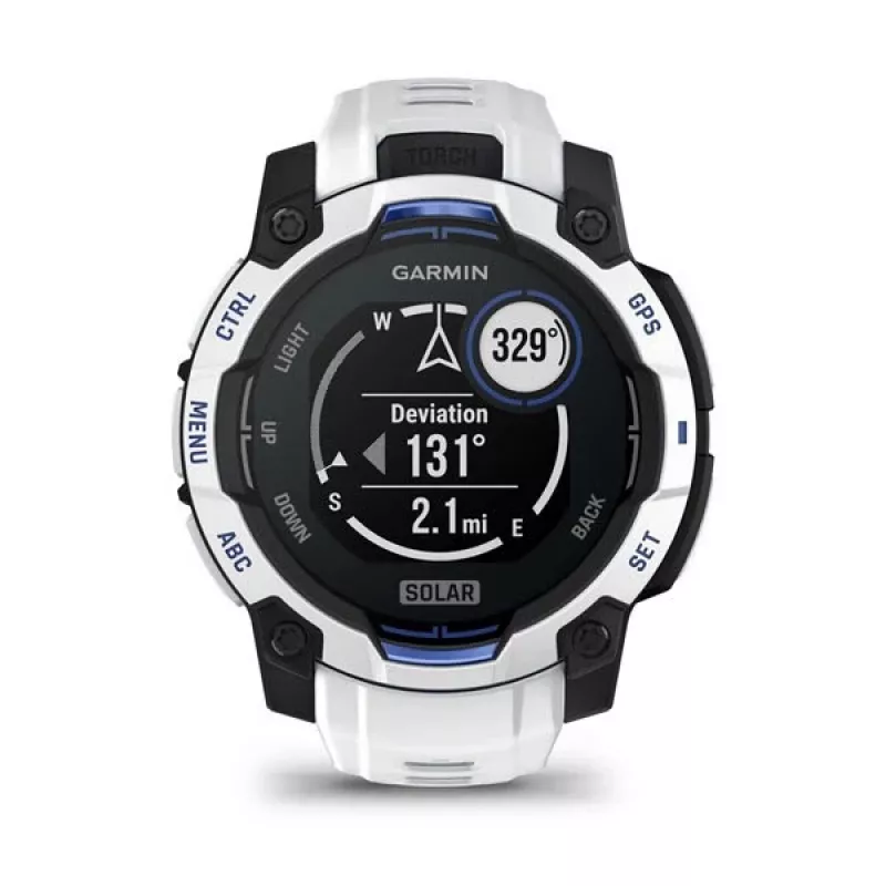 Smartwatch GARMIN Instinct 2 45 mm, MIP 0,9 cala (176×176), GPS, Solar, silikonowy pasek niebiesko-biały