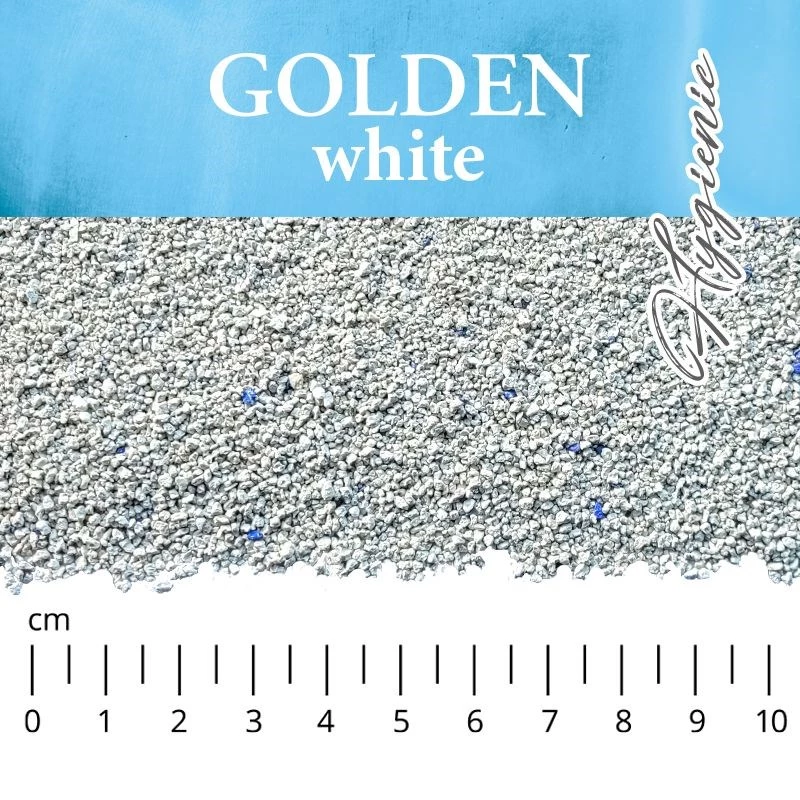 Bentonitowy żwirek zbrylający Golden szary 7 kg, zapach lawendowy, bezpyłowy, nieprzywierający