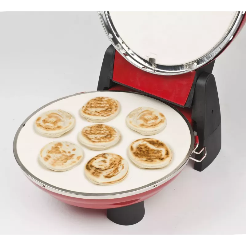 Maszynka do pizzy G3FERRARI G10032 — 1200 W, kamienna powierzchnia do pieczenia, maks. 400°C, pizza 31 cm, timer mechaniczny, czerwona
