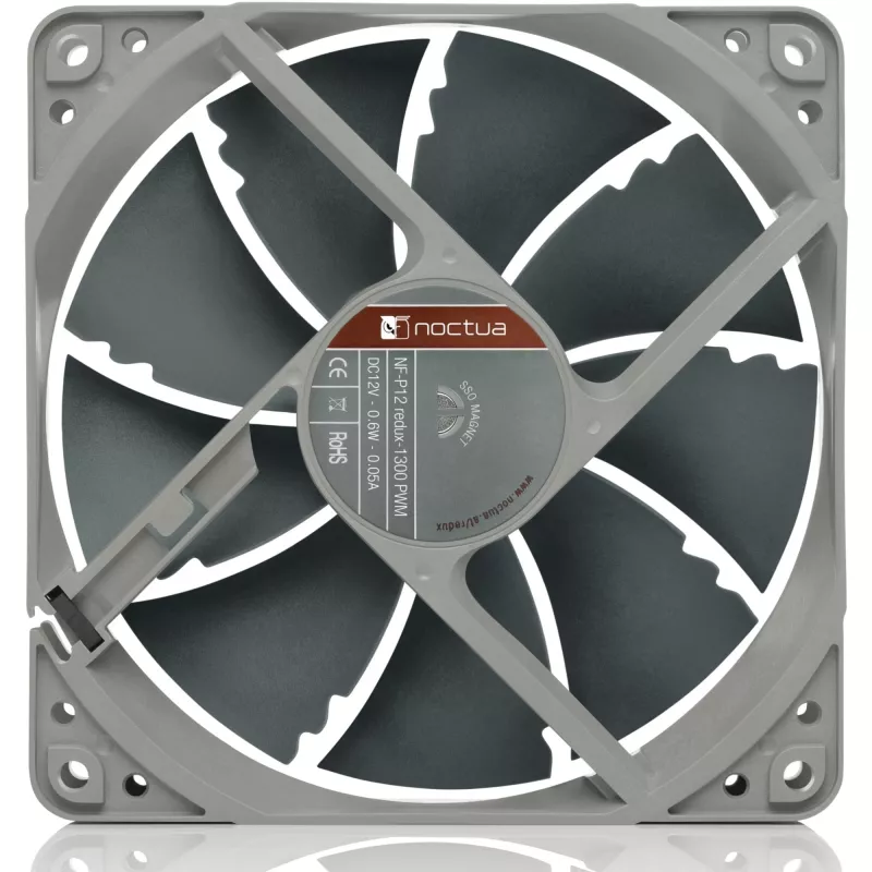 Wentylator obudowy Noctua NF-P12 redux-1300 PWM, 120 mm, 1300 RPM, 12 V, 4-pin PWM, 92,3 m³/h, 19,8 dB
