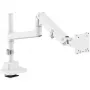 Uchwyt do monitora DIGITUS Single, zacisk, maks. 57 cali, udźwig 27 kg, VESA 75x75–100x100, biały