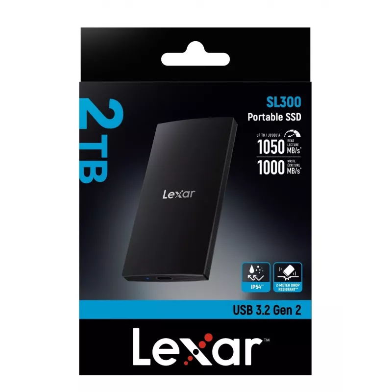 Zewnętrzny dysk SSD Lexar 2 TB, USB Type-C 3.2 Gen 2 LSL300002T-RNBNG