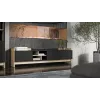 Cama RTV PORTO 3D Szafka 190x38x50 dąb/czarny