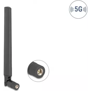 Antena dookólna 3,3–5,0 GHz DELOCK wtyk SMA 4,7 dBi z przegubem uchylnym czarna