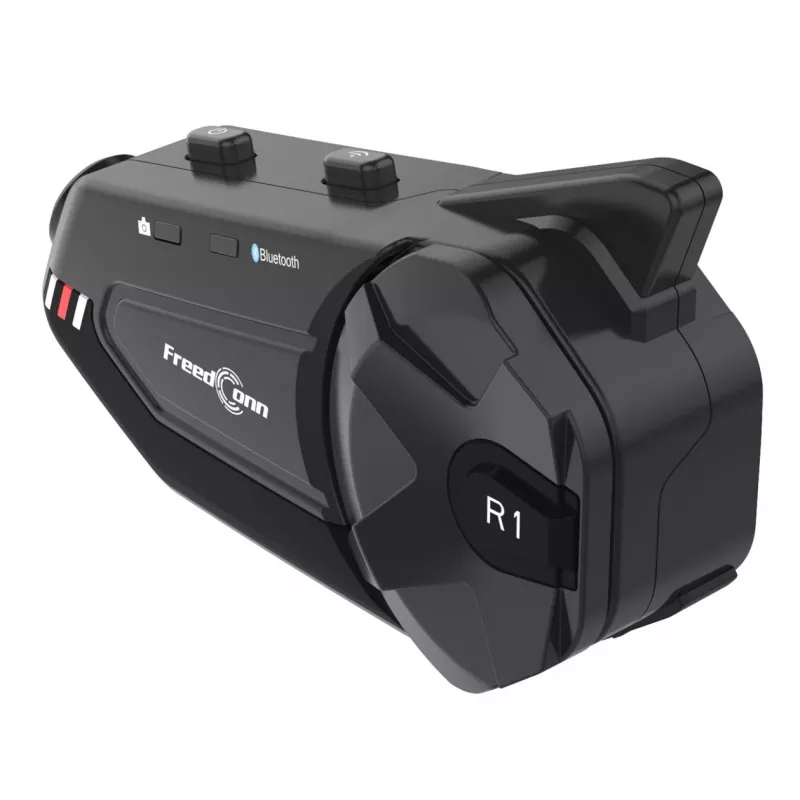 Zestaw słuchawkowy FreedConn R1 PLUS E motocyklowy interkom Bluetooth, Bluetooth 5.0+EDR, zasięg 1000 m, IP65, FM, wideo 1080p, 30 h rozmów
