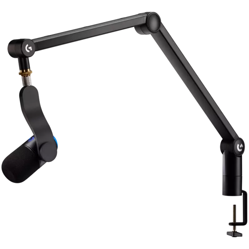 LOGITECH Yeticaster GX Dynamic RGB Gaming Mic with LIGHTSYNC and Premium Desktop Microphone Boom Arm - Czarny