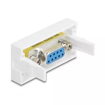 Naścienne gniazdo VGA DELOCK 81556, żeński na żeński, białe, ABS, 45×22,5×17,4 mm