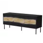 Szafka TV cama meble INSERTO 3D 143,5x40x61,5 cm czarna z LED, blat z płyty wiórowej