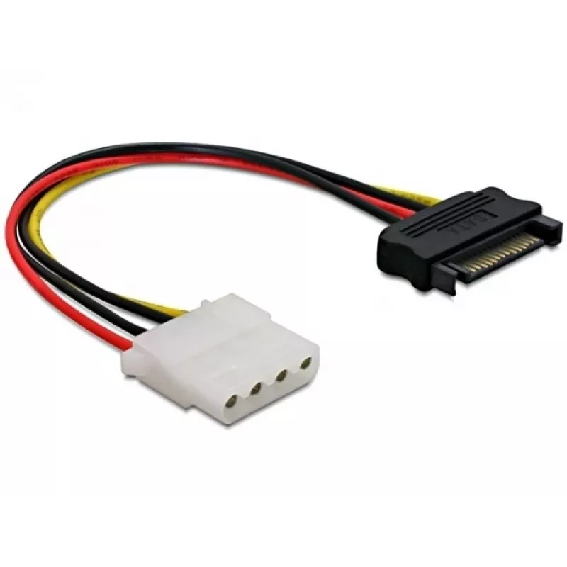 Kabel zasilający DeLOCK Power SATA/Molex Czarny Czerwony 0,12 m 860115