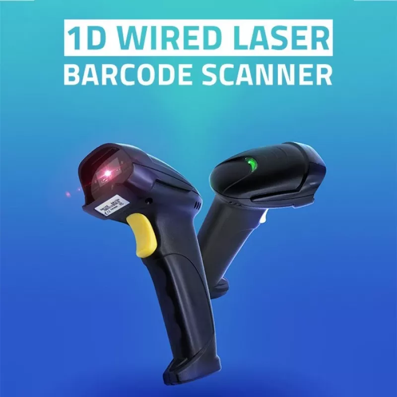 Qoltec 1D Laserowy Czytnik Kodów Kreskowych | USB | Czarny