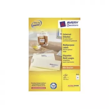 Uniwersalne etykiety 70x35mm InkjetLaserCopy A4 100 arkuszy 2400 szt. Białe