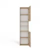 Szafka łazienkowa Top e shop S40 SONOMA — dębowa rama, wolnostojąca, 6 półek, 400×300×1700 mm