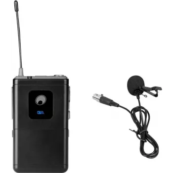 Mikrofon krawatowy Omnitronic UHF-E Series 527.5 MHz — przewodowy mikrofon krawatowy do mowy i prezentacji