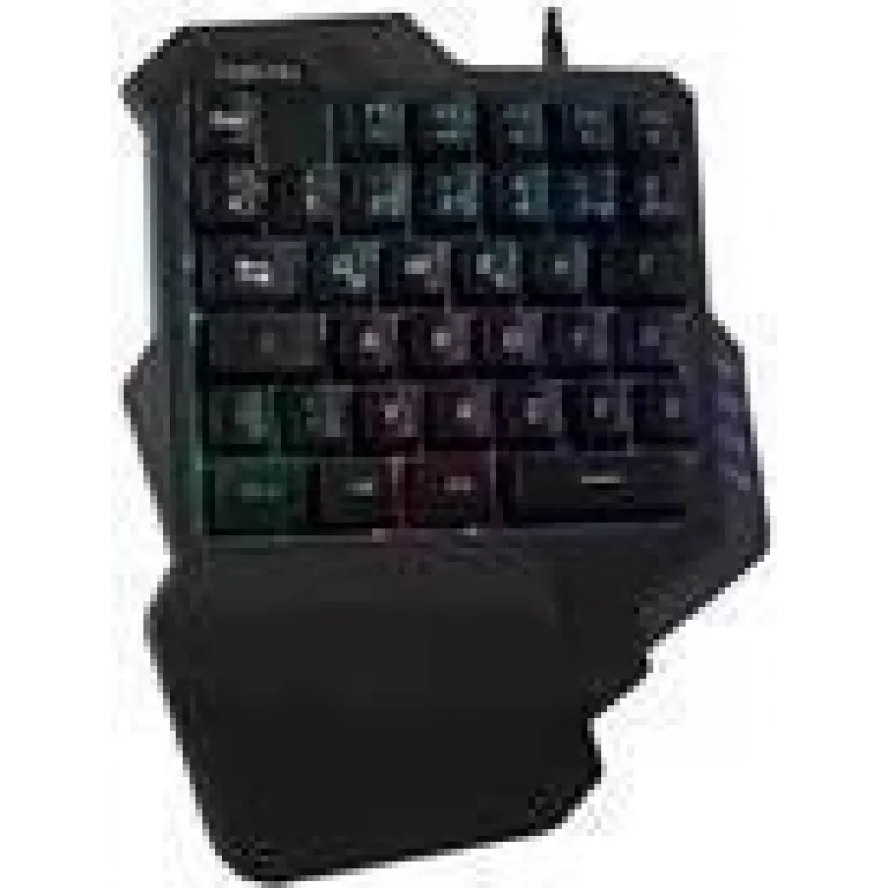 Logilink Illuminated one-hand gaming - Tastatur - hintergrundbeleuchtet - USB - Schwarz (ID0181)