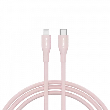 Kabel CANYON CLNM60 C-L 60W MFI 1m silikonowy różowy