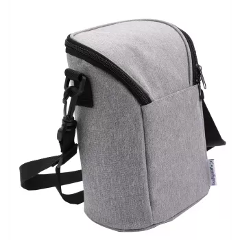 Torba termiczna Olympia BT 50 — czarno-szara, zamek błyskawiczny, 225×170×110 mm