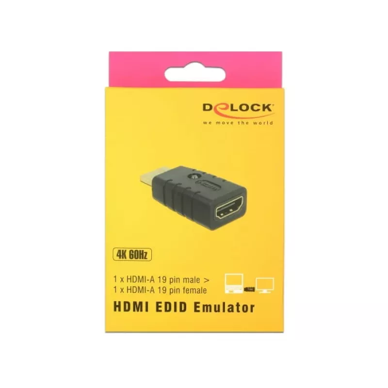 Adapter HDMI (wtyk) > HDMI (gniazdo), emulator EDID (czarny)