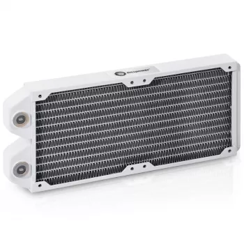Radiator BitsPower Tarasque II 240S — miedziany, 240 mm, 120×273,5×24,5 mm, biały