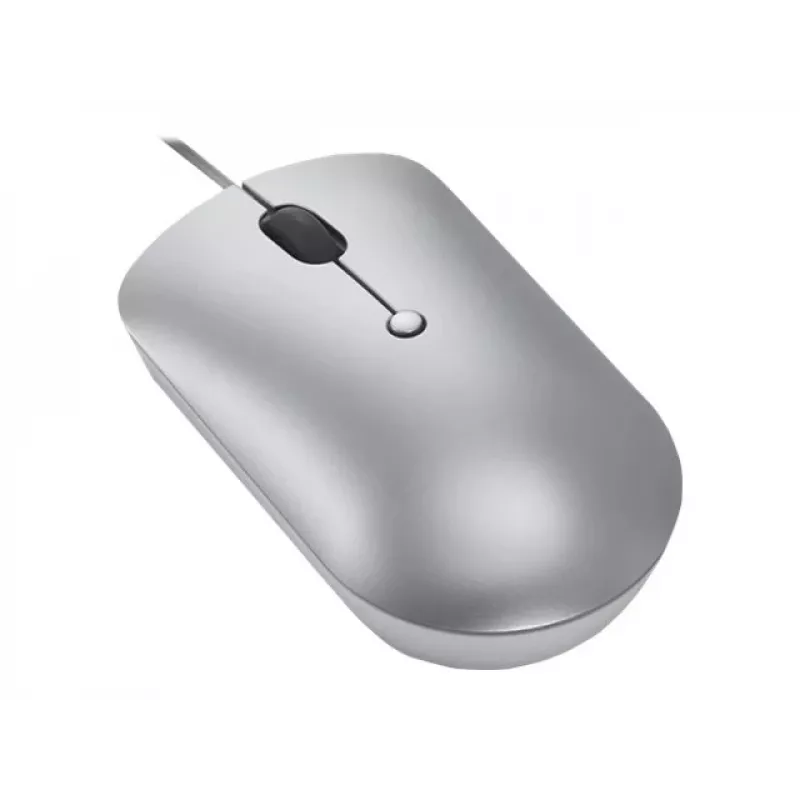 Przewodowa mysz optyczna symetryczna Lenovo 540 USB Type-C, 3 tryby DPI, szara, 4 przyciski, kabel 1,8 m