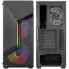 Aerocool Scape-G-BK-v2 Midi-Tower, szkło hartowane, FRGB - czarny